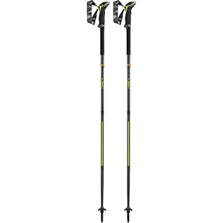 LEKI Sherpa FX.One Carbon Trekkingstöcke, faltbar, 4-teilig, naturalcarbon-Neonyellow-White, 135 CM, 490 g – Bild 1