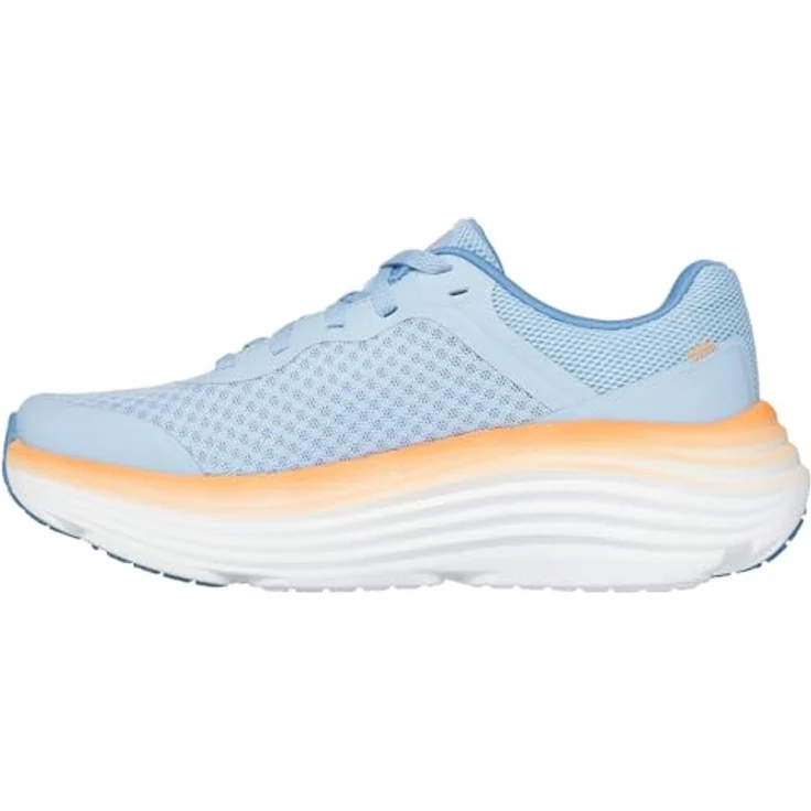 Skechers Max Cushioning Endeavour, Damen Laufschuhe mit Air-Cooled Goga Mat Einlegesohle, veganes Obermaterial, mehrfarbig in Orange und Blau, Größe 36 – Bild 3