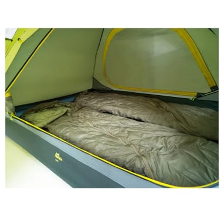Jack Wolfskin Eclipse II Kuppelzelt, Ginkgo Green, für 2 Personen, freistehend, recycelte Materialien, PFC-frei, 2 Eingänge – Bild 5