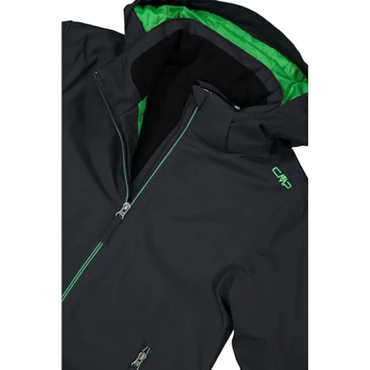 CMP Jungen Skijacke Kid Jacket Snaps Hood, wasserabweisende Softshelljacke mit abnehmbarer Kapuze und praktischer Skipasstasche – Bild 4
