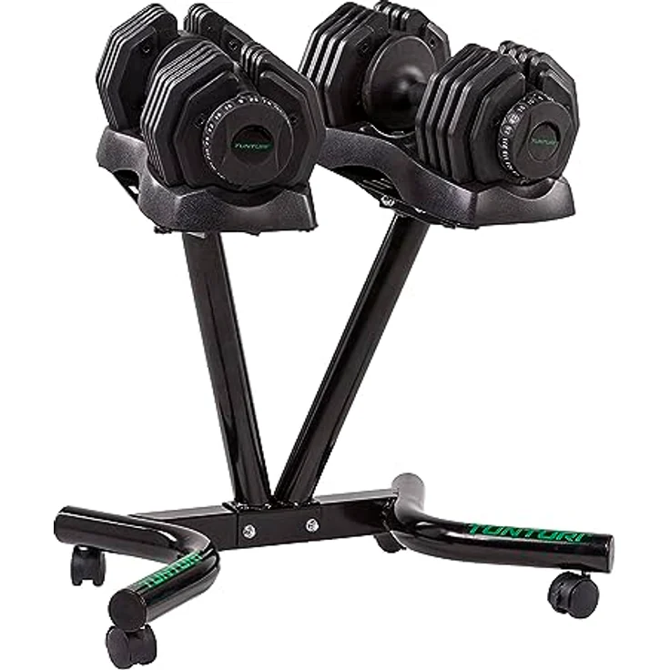 Tunturi Dumbbell Sets Hantelständer verstellbar Unisex Erwachsene Schwarz 1 – Bild 2