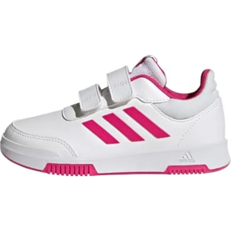 adidas Tensaur Hook And Loop Laufschuhe, Unisex, mit Non Marking Gummisohle, Größe 33, Weiß, recyclingfähiges Obermaterial