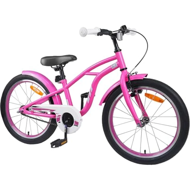 vidaXL Kinderfahrrad 22 Zoll für Kinder 7-12 Jahre, Dunkelrosa, mit Aufbausatz und Sicherheitsausstattung – Bild 8
