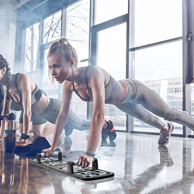 Body & Mind® Push-Up Liegestütz-Brett; Faltbares Multifunktions Elite Rack Fitness-Board für Ganzkörper-Training & Effektive Liegestützen; Liegestütz-Griffe mit Gratis Trainingsbänder & E-Book – Bild 5