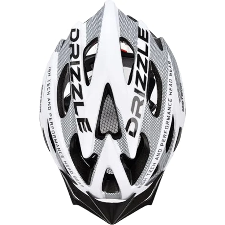 Meteor Drizzle Fahrradhelm, MTB und Rollerhelm für Herren, Damen und Kinder, Größe L (58-61 cm), weiß/grau – Bild 8