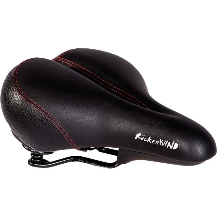 P&P Procycling Rückenwind 802, Velosattel in schwarz/rot, 265x210mm, 700g – Bild 1