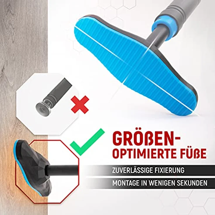 NEOLYMP Klimmzugstange Tür mit innovativer Gear-Lock Funktion + E-Book (Blau) – Klimmzugstange Türrahmen Pull up Bar Tür Klimmzugstange Klimzugststange Türrahmen Turnstange Türrahmen Door Pull up Bar – Bild 2