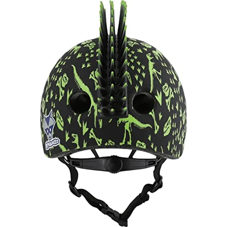 Raskullz T-rex Hawk Junior-Helm, Fahrradhelm mit 3D-Spikes und Dinosaurierdesign, Grün, One Size – Bild 4