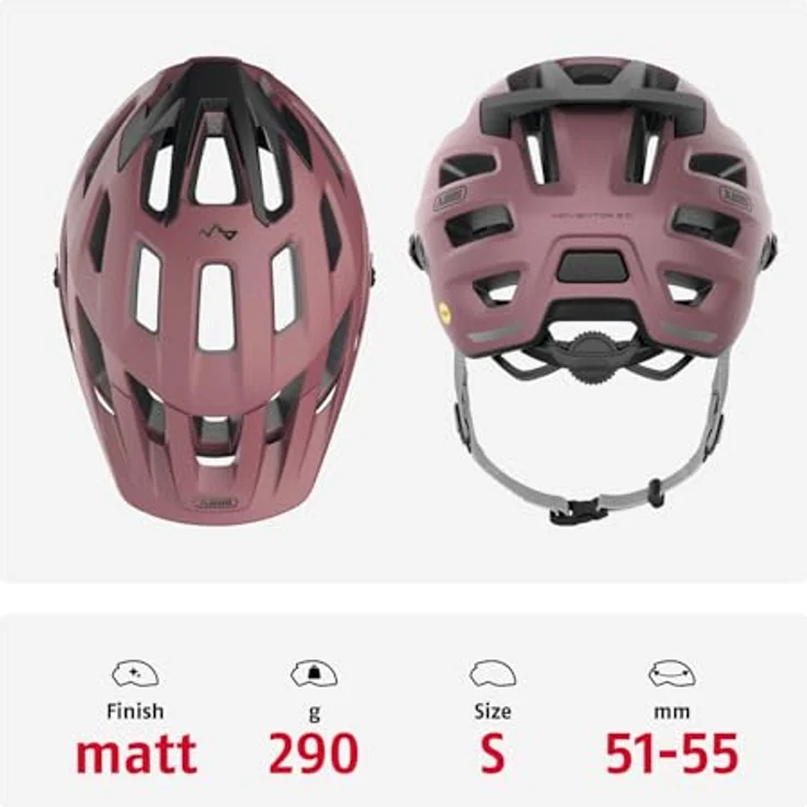 ABUS Moventor 2.0 MIPS, All-Mountain-Helm für Damen und Herren, rot, Größe S, mit optimaler Belüftung und zusätzlichem Aufprallschutz – Bild 3