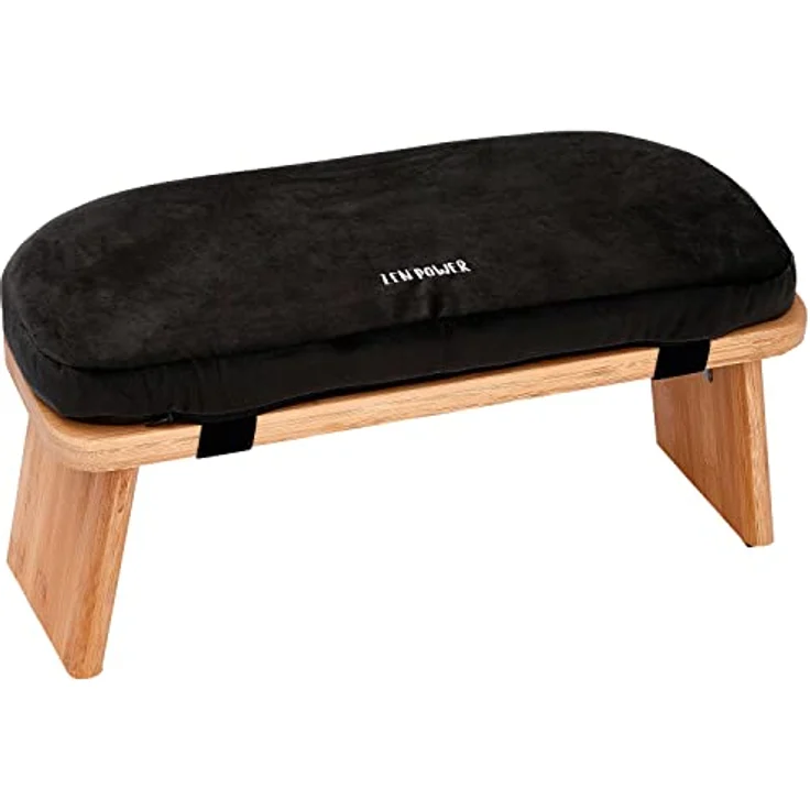 Zen Power Yoga Bench, klappbare Yoga Bank aus Holz, ergonomische Meditationsbank, Gebetshocker für spirituelle Momente im Alltag, bequem und weich gepolstert, Yoga-Zubehör – Bild 1