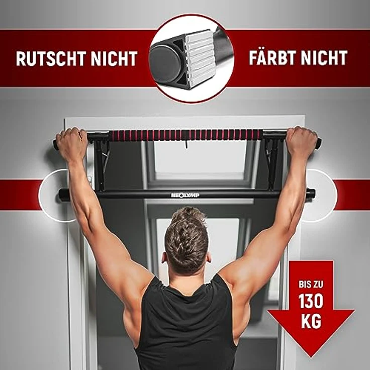 NEOLYMP Klimmzugstange Türrahmen - Stärkt die Oberkörpermuskulatur mit Pull-Ups - Stabiles und sicheres Fitnessgerät für Home Gym ohne Schrauben – Bild 4
