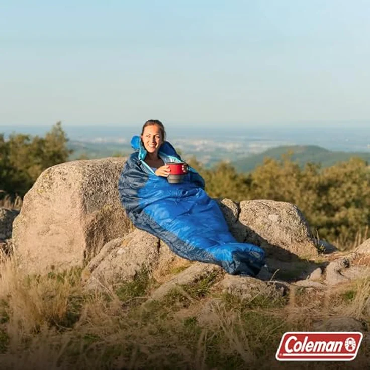 Coleman Mumien-Schlafsack, 208 cm, Kunstfaser mit Coletherm-Füllung, Komforttemperatur 9°C, schnell trocknend, innenliegende Tasche – Bild 5