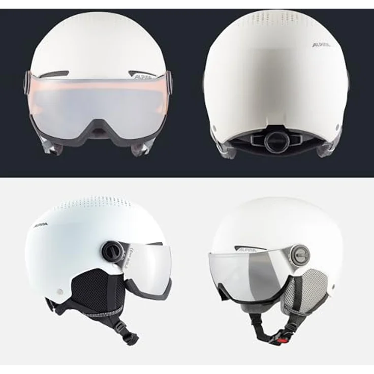 Alpina Arber Visor Q-lite White Matt, Größe 51 - 55 cm - Ski- & Snowboardhelm, Farbe Weiß – Bild 5