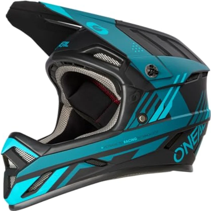 O'NEAL Backflip Helmet Strike V.23, Mountainbike-Helm für Downhill, robustes ABS, Ventilationsöffnungen, Schwarz Teal, Größe XS – Bild 1