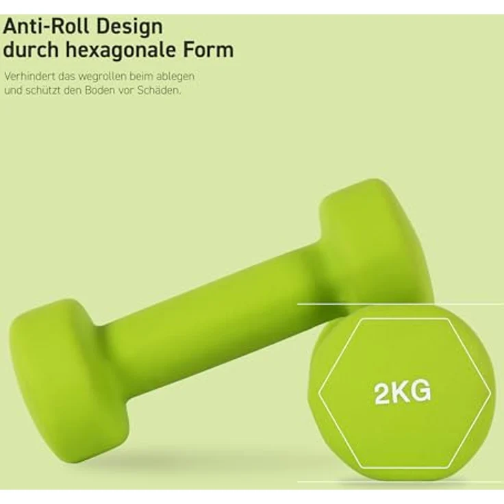 MSPORTS Neopren Hanteln Set 0,5-5 kg, Paar Kurzhanteln in verschiedenen Farben, inkl. Übungsposter und Workout App, ideal für Calisthenics und Physiotherapie – Bild 4