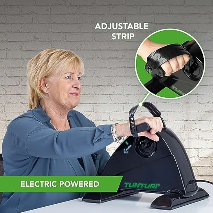 Tunturi Cardio Fit M50 Mini Bike Heimtrainer/Mit Elektromotor/Pedaltrainer/Arm- und Beintrainer/Minifahrrad/Bewegungstrainer für Senioren mit LCD-Bildschirmanzeige - Schwarz – Bild 2