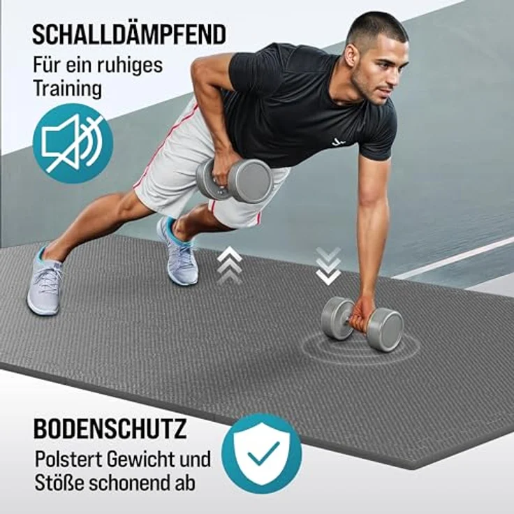 monzana Fitnessmatte (54-St), Rutschfestes EVA-Schaumstoff Bodenschutzmatten Set für Indoor und Outdoor, Grau – Bild 4