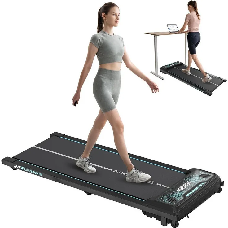CITYSPORTS Laufband WP6 Walking/Jogging Pad 440W, für zuhause mit Fernbedienung Bluetooth LED Display, 1-6KM/H, Schwarz und Weiß - Preisvergleich