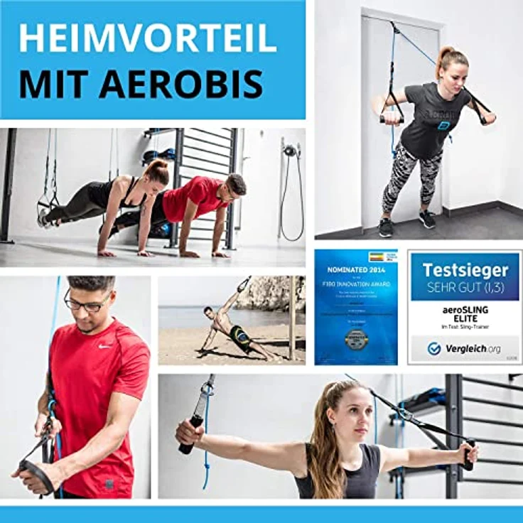 aeroSling aerobis Elite (alte Version) - Sling Trainer mit Umlenkrolle, Türanker - Videoanleitung + Trainingsplan – Bild 3