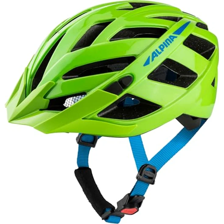 Alpina Panoma 3.0, Fahrradhelm für schmale Köpfe, Green-Blue Gloss, mit 23 Lufteinlässen für optimale Belüftung – Bild 1