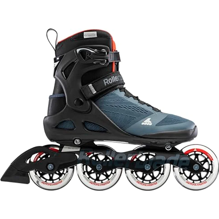 Rollerblade Macrobade 90, Hochleistungs-Rollschuhe für Fitness mit besserer Stabilität, Orion Blau/Scharf Orange, Größe 45 – Bild 3