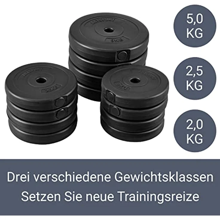 ArtSport 2er Hantelset 40kg - Kurzhantel Set mit 2 Kurzhanteln, 12 Gewichte/Hantelscheiben und Sternverschlüsse - Krafttraining Kurzhantelset Hantel – Bild 4