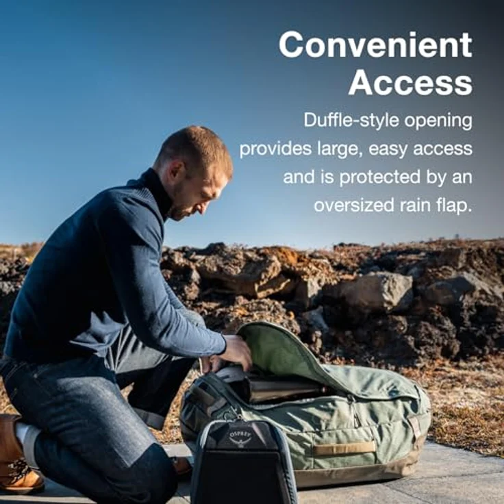 Osprey Osprey Transporter Duffel 65 Raven Black OS, Wanderrucksack mit ergonomischem Design und robusten Materialien – Bild 4