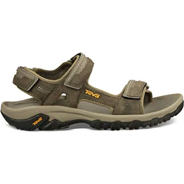 Teva Hudson, Braune Riemchensandale mit erhöhter Sohle für Männer, Größe 44.5, Naturleder und Textil, EVA-Technologie – Bild 1