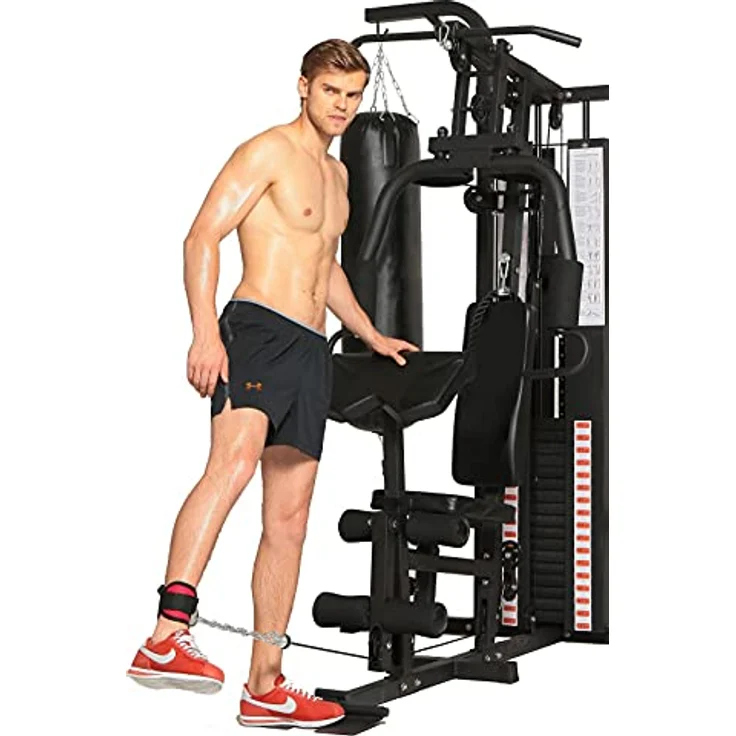 Dione HG5 Fitnessstation Multi-Gym mit Boxsack - 65kg Gewichte - erweiterbar auf 100kg - Homegym – Bild 5