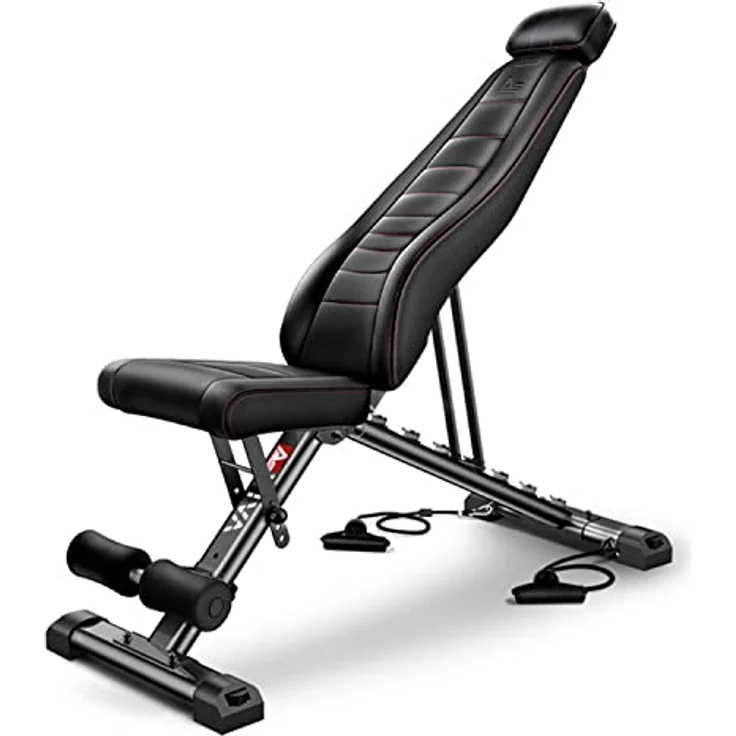 AsVIVA WB2 Hantelbank Klappbar | Verstellbare & robuste Fitnessbank bis 300 kg | Schrägbank, Negativbank & Flachbank | Ergonomisches Design | Platzsparend für Zuhause | Schwarz – Bild 1
