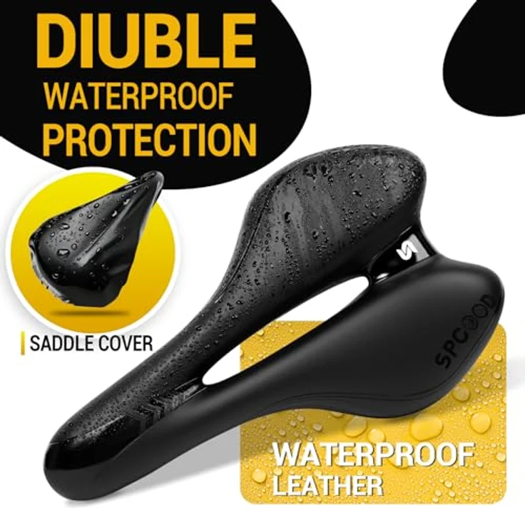 SPGOOD Fahrradsattel, Bequemer Gel Fahrradsattel mit ergonomischem Design, Wasserdicht und inkl. Schraubenschlüssel, 27x16cm, geeignet für MTB, Rennrad, E-Bike – Bild 3