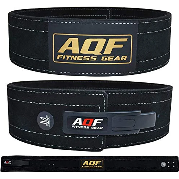 AQF Gewichthebergürtel Lever Schnalle, 4" Breit 10mm Dick Leder Wildlederfutter Kraftraining Gürtel, Lifting Belt, Gewichtsgürtel Für Fitness, Powerlifting, Sport & Deadlift Herren Damen – Bild 1