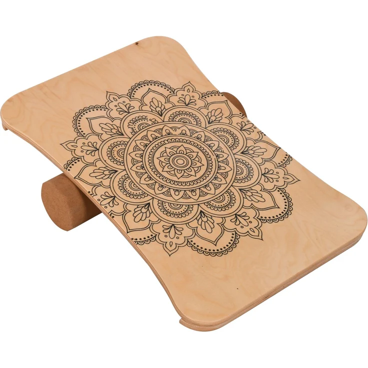 body coach Balanceboard Woodboard I, eckiges Balancebrett aus mehrlagigem Ahornholz, Rolle aus Kork