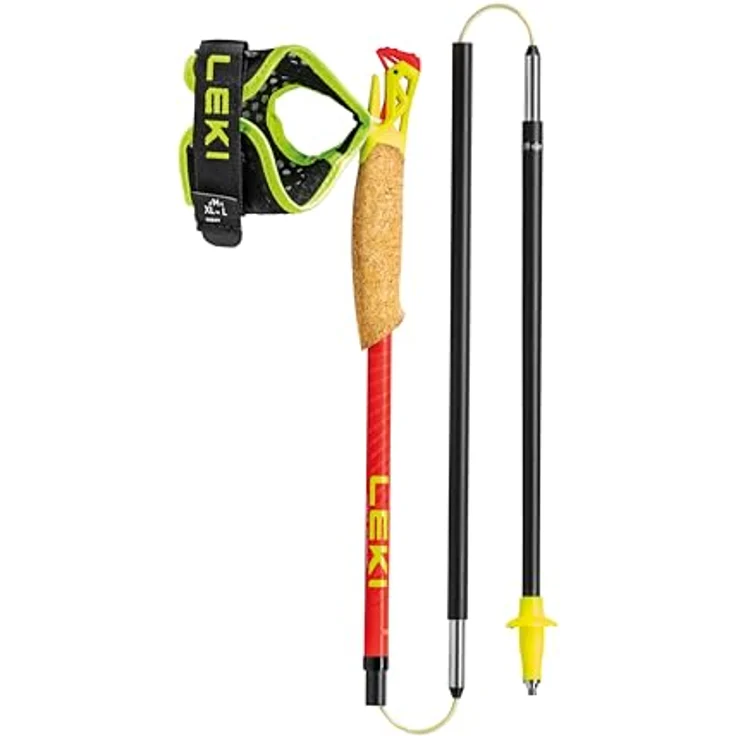 LEKI Ultratrail FX.One Superlite Trailrunningstöcke, 3-teilig faltbar aus Carbon, leicht mit 274 g, Bright red-Neonyellow-Natural, 120 cm – Bild 3
