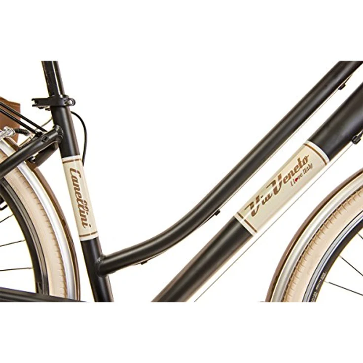 Via Veneto by Canellini Citybike CTB Donna Vintage Retro Aluminium (Schwarz, 46), 6-Gang Shimano TX50, 28 Zoll – Bild 3