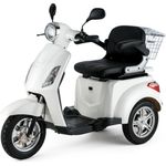 VELECO ZT15 Elektromobil - 3-Rad Mobilitätsroller - Elektromagnetische Bremse - 800W (Weiß)