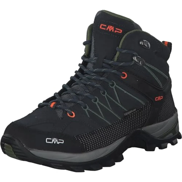 CMP Rigel MID 3Q12947, Herren Trekking Schuhe aus Wildleder mit TPU-Beschichtung und FullOn Grip Gummisohle, schwarz – Bild 1