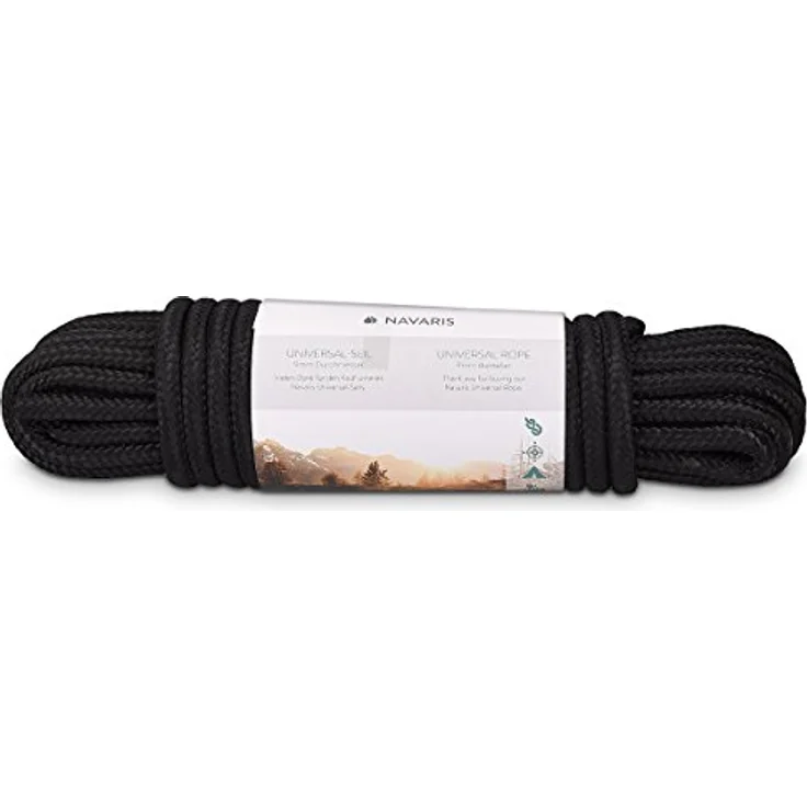 Navaris Allzweck Outdoorseil, 15m Polypropylenseil mit 9mm Durchmesser und 483 kg Bruchlast, schwarz - ideal zum Zelten, Trekking, Angeln, Segeln und Basteln – Bild 5