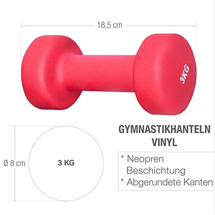 GORILLA SPORTS® Neopren Kurzhanteln - 2er Set, 2x0,5kg, 2x1kg, 2x2kg, 2x3kg, 2x4kg, 2x5kg, 31kg Komplettset, rutschfest - Hanteln, Gewichte, Hantelset, Dumbbells, Gymnastikhanteln, Fitness – Bild 2