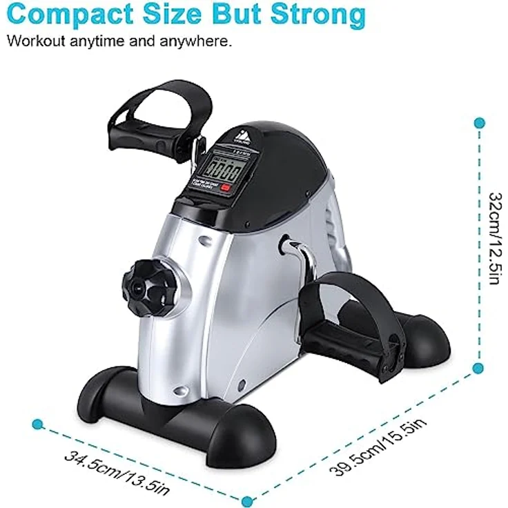 EVOLAND Heimtrainer Mini Fitnessbike, Arm und Beintrainer Pedaltrainer mit LCD Display, Hometrainer Fitnessgerät für Zuhause Büro – Bild 3