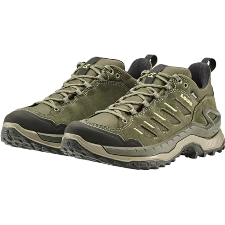 Lowa Innovo Low GTX, wasserdichter Wanderschuh aus Veloursleder/Textil, All-Terrain, oliv/bernsteingrün – Bild 5
