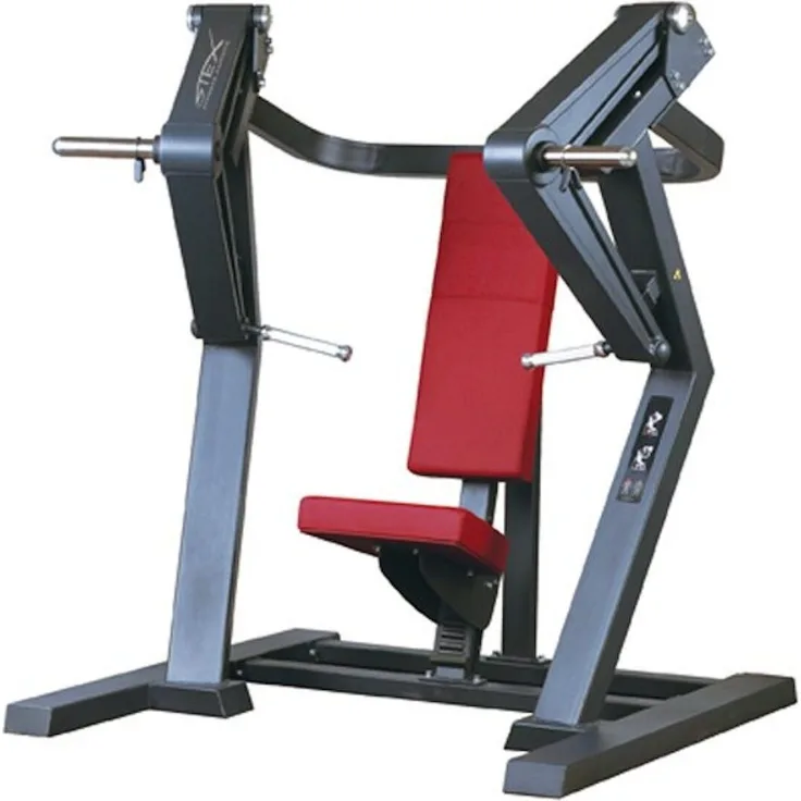 Stex Fitness Europe PLATE-LOADED Chest Press, Brustpresse für Homegym & Fitnessstudio, rot/schwarz