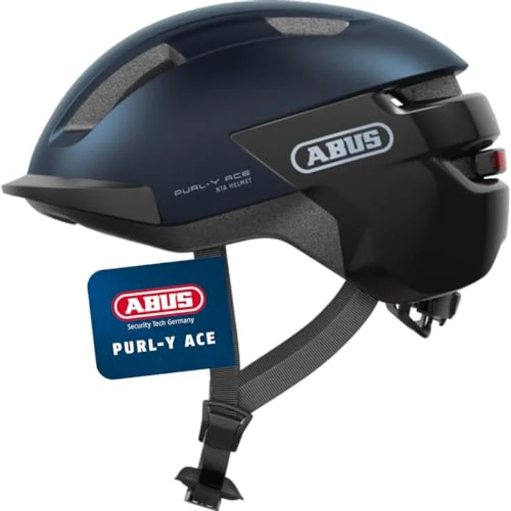 Abus PURL-Y Velohelm, NTA klassifizierter Fahrradhelm für E-Bikes und S-Pedelecs, 54 - 58 cm, mit Verstellrad und wiederaufladbarem LED-Licht – Bild 1