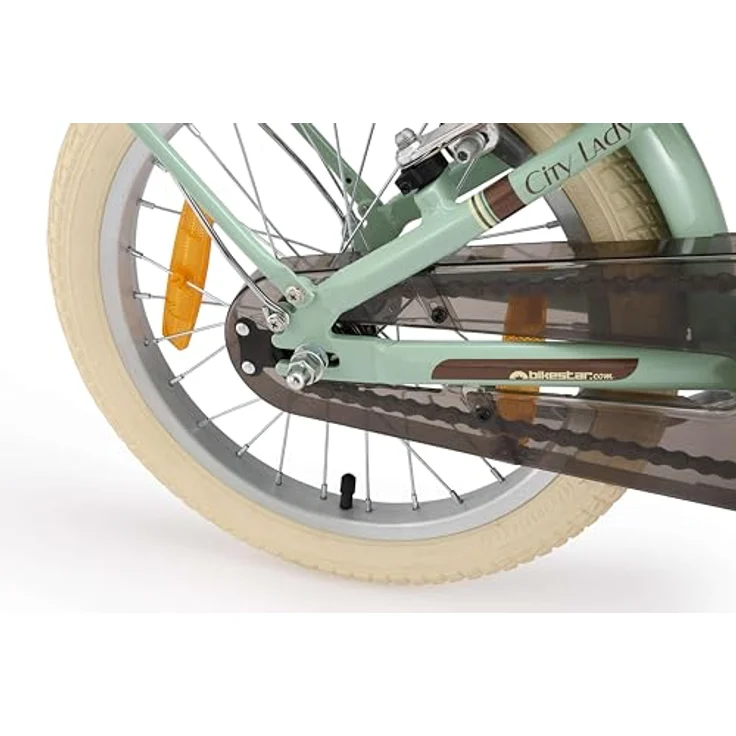 BIKESTAR Alu Kinderfahrrad 16 Zoll, City Retro Bike für Kinder ab 4 Jahren mit Korb und V-Bremse, Mint, leicht und stabil – Bild 5