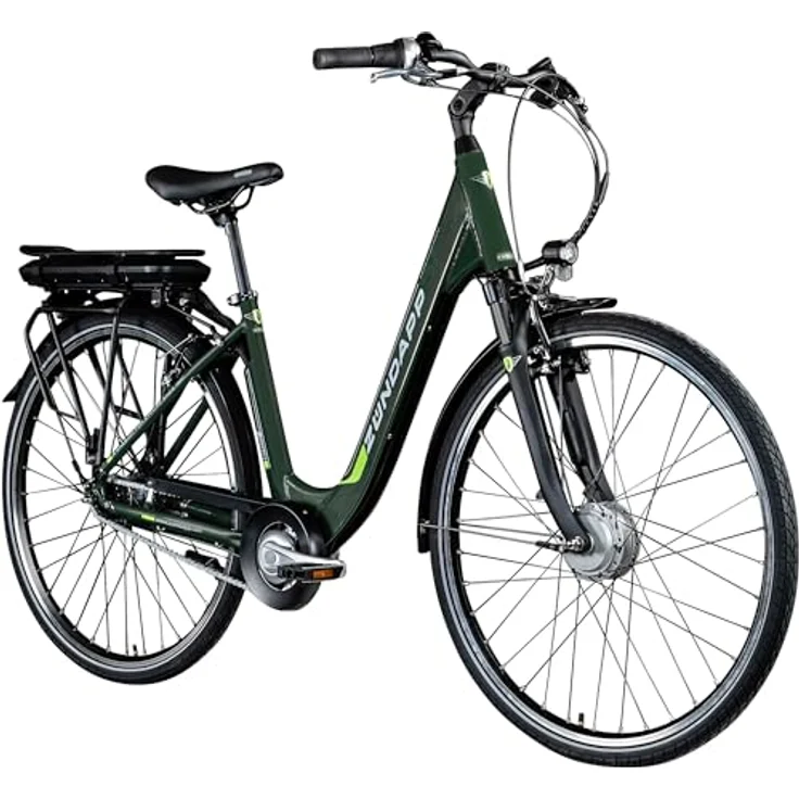 ZÜNDAPP Z600 City E Bike Damen, 28 Zoll Elektrofahrrad mit 7 Gang Nabenschaltung, 250 W Motor, Reichweite bis 150 km, Khaki, 47 cm – Bild 1