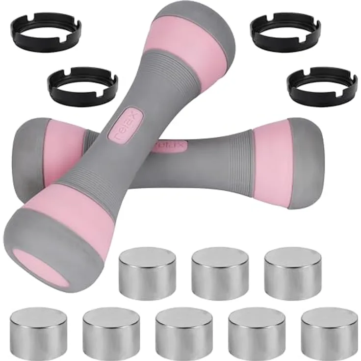 Belle Vous Verstellbare Hanteln 3-In-1 Set, 2er Pack 1-2KG (2.2-4.4lbs) mit 8x 250g Gewichtsblöcken, rutschfester Griff, für Männer und Frauen