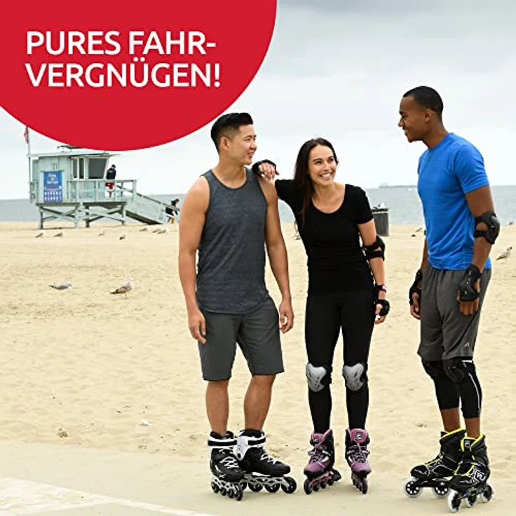 FILA Inline Skate Legacy Pro 84, Herren Inlineskates mit 100 mm Rollen, 84 A Härte, ABEC 7 Kugellager, stabiler Alu-Schiene, Schwarz/Rot – Bild 7