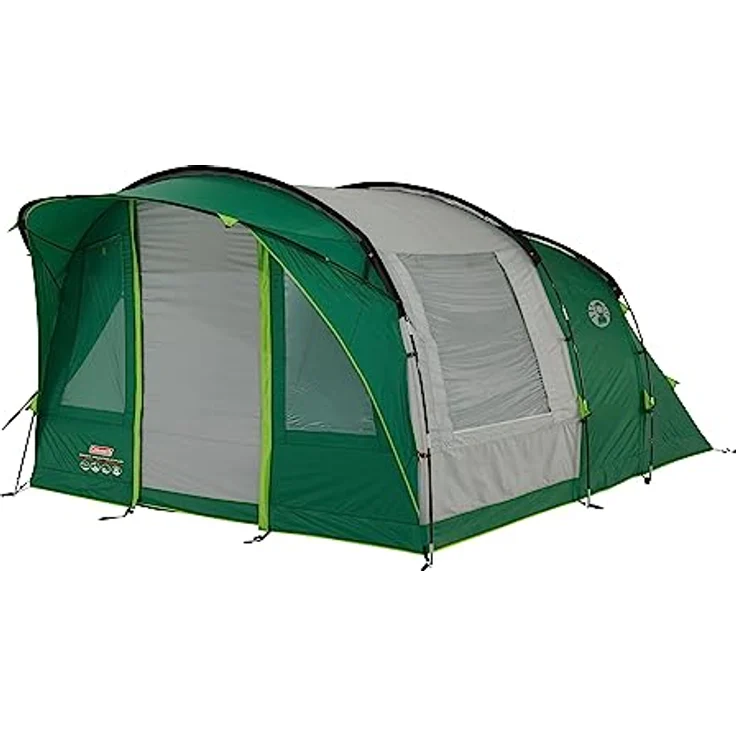 Coleman Rocky Mountain 5 Blackout Zelt | 5 Personen Familien-Tunnelzelt mit 2 speziell abgedunkelten Schlafkabinen und Wohnbereich | 5 Mann Campingzelt | 4500 mm wasserdicht | Eingenähte Bodenplane – Bild 1