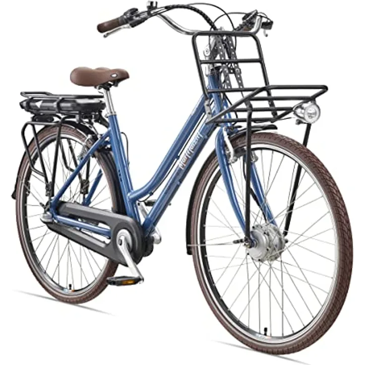 TELEFUNKEN E-Bike Elektrofahrrad Alu 28 Zoll mit 3-Gang Shimano Nabenschaltung, Retro Pedelec Citybike, Frontmotor 250W und 10,4Ah, 36V Li-Ion Akku, RT530 Multitalent