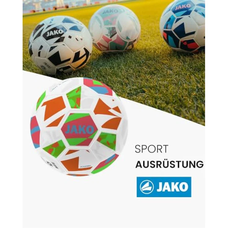 Jako Fußball Lightball Iconic 2373, Trainingsball mit Hybrid Technologie und 32-Panel-Konstruktion, schwarz – Bild 2